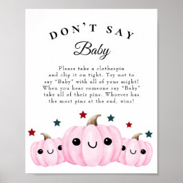 "Säg inte Baby" Halloween Baby Shower Game Poster