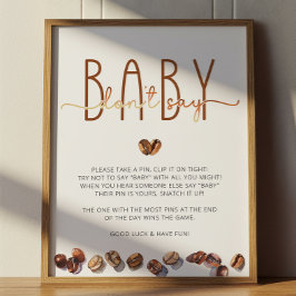 Säg inte baby Kaffe Baby Shower Lek