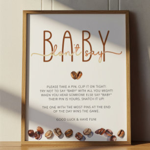 Säg inte baby Kaffe Baby Shower Lek
