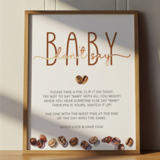 Säg inte baby Kaffe Baby Shower Lek