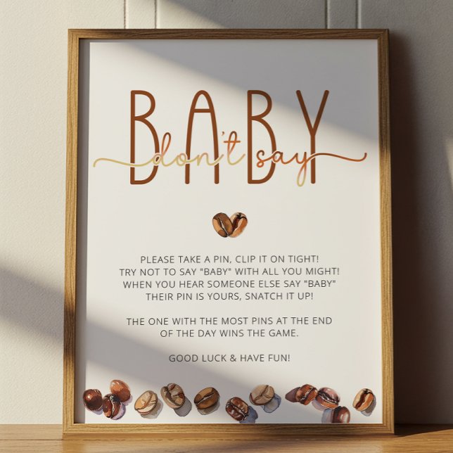 Säg inte baby Kaffe Baby Shower Lek (Don't Say Baby - Baby Shower Game)