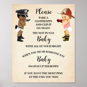Säg Inte Baby Klädnypa Liten Rekryt Lek Poster