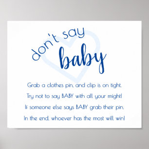 Säg inte Baby   Ljusblått stötspel Poster