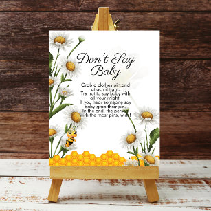 Säg inte baby Mamma till Bee Honeycomb Bee Daisy Poster