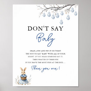 Säg inte Baby Påsk Chinoiserie Baby Shower Poster