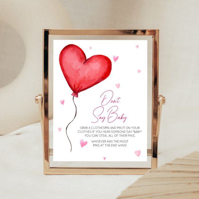 Säg inte Baby. Poster (Minimalist Little Sweetheart Baby Shower Don't Say Baby Sign)