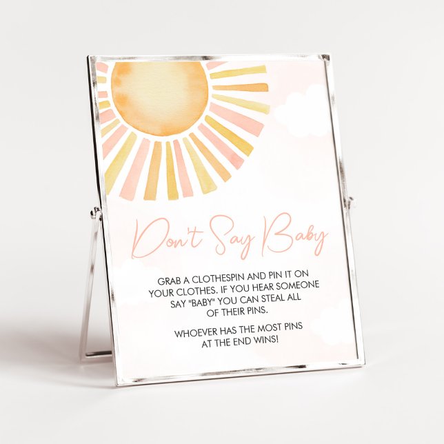 Säg inte Baby. Poster (You Are My Sunshine Baby Shower Don't Say Baby Sign)