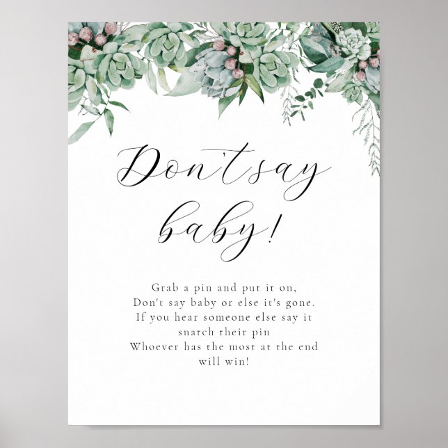 Säg inte Baby-spelsignatur Poster (Framsidan)
