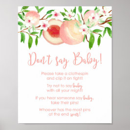 Säg inte Baby Stift aktivitetsspel för Shower Poster