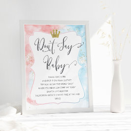 "Säg inte baby"-tecken, Trendiget för Gender-visni Poster