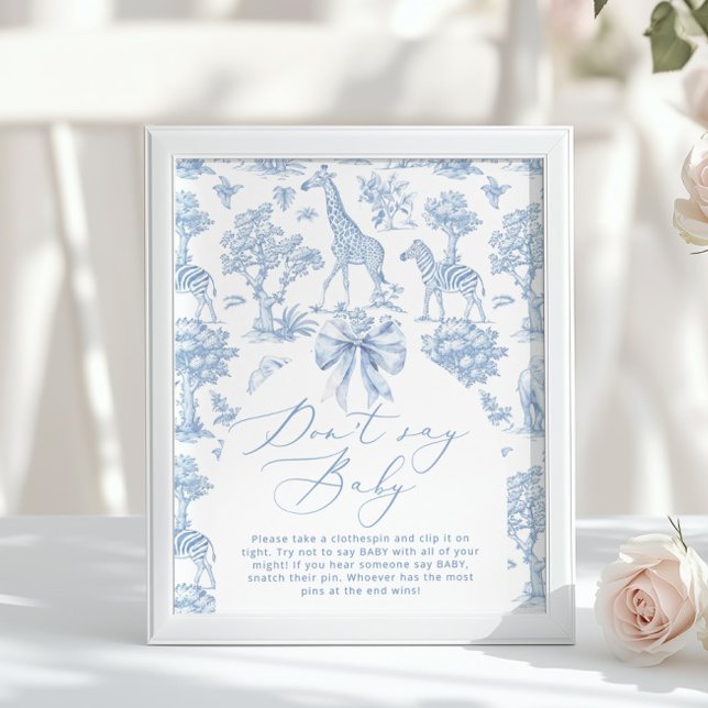 Säg inte baby Toile de Jouy Baby Shower-spel Poster (Skapare uppladdad)