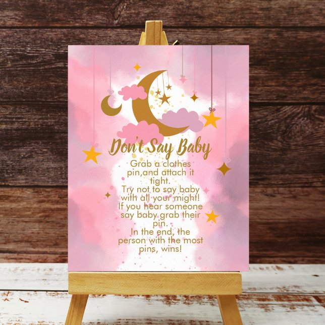 Säg inte baby Twinkle Twinkle Little Star Rosa Poster (Skapare uppladdad)
