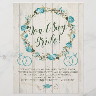 Säg inte Bride! Möhippans spel Reklamblad