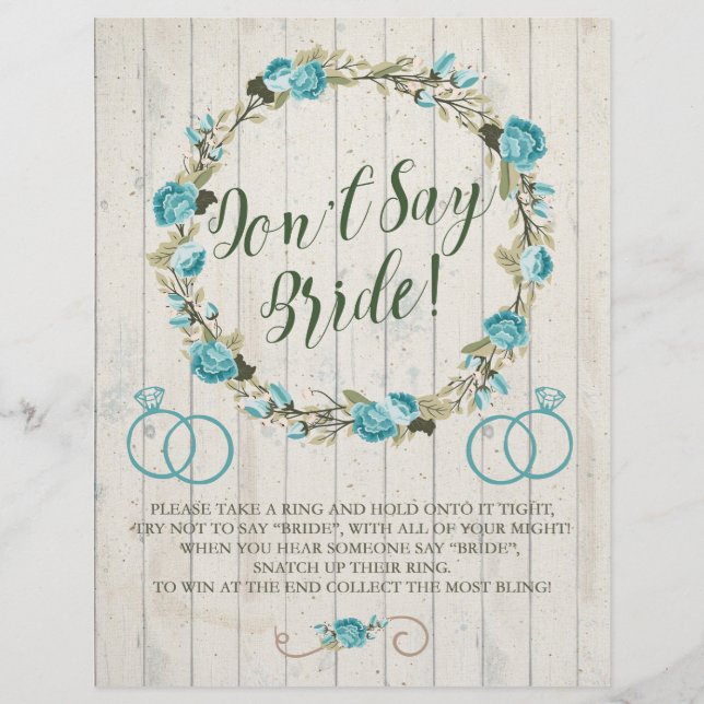 Säg inte Bride! Möhippans spel Reklamblad (Framsidan)