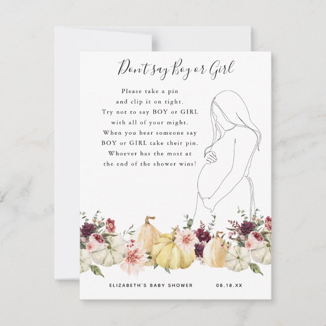 Säg Inte Pojke Eller Flicka | Baby Shower Lek (Framsida)