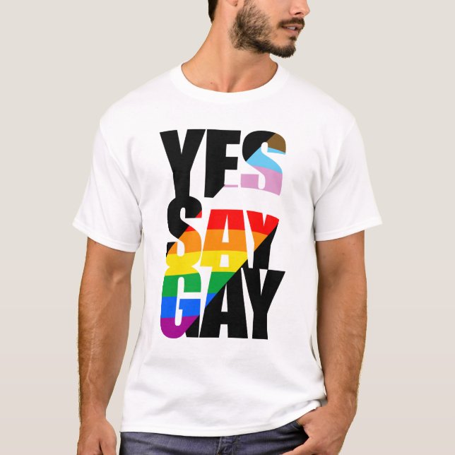 Säg Ja Gay T Shirt (Framsida)