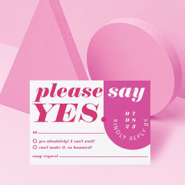 Säg ja, Modern djold Rosa Magenta Retro Arch OSA Kort