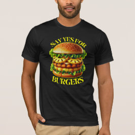säg ja till burgare t shirt