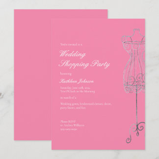 Säg ja till Dress Bridesmaid Shopping Party Inbjudningar