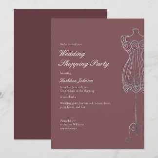 Säg ja till Dress Bridesmaid Shopping Party Inbjudningar
