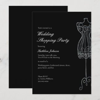 Säg ja till Dress Bridesmaid Shopping Party Inbjudningar