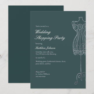 Säg ja till Dress Bridesmaid Shopping Party Inbjudningar