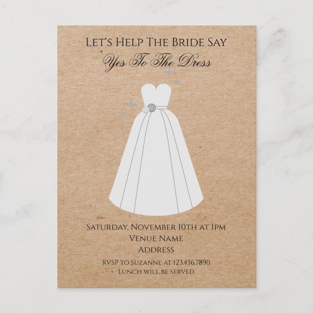 Säg ja till Dress Kraft returadress inbjudan (Framsida)