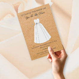 Säg ja till Dress Rustic Kraft-inbjudan Inbjudningar