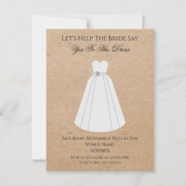 Säg ja till klänningen Kraft returadress inbjudan