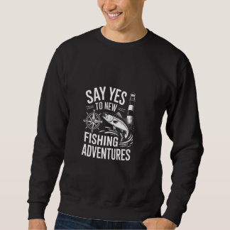 Säg ja till New Fishing Äventyr Lång Ärmad Tröja