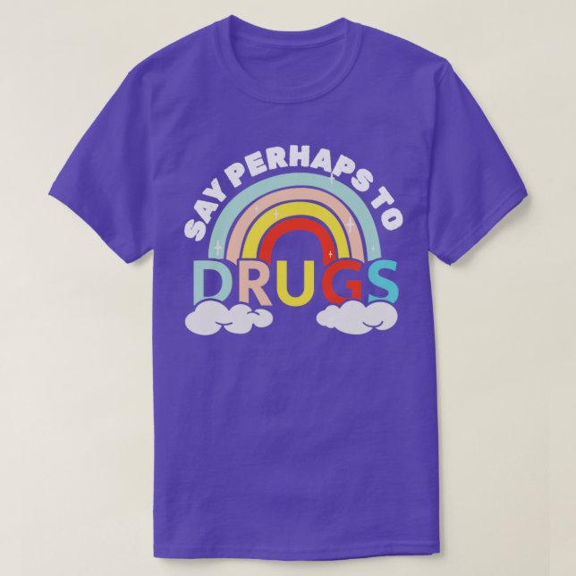 Säg kanske till doping, regnbågsskydd t shirt (Design framsida)