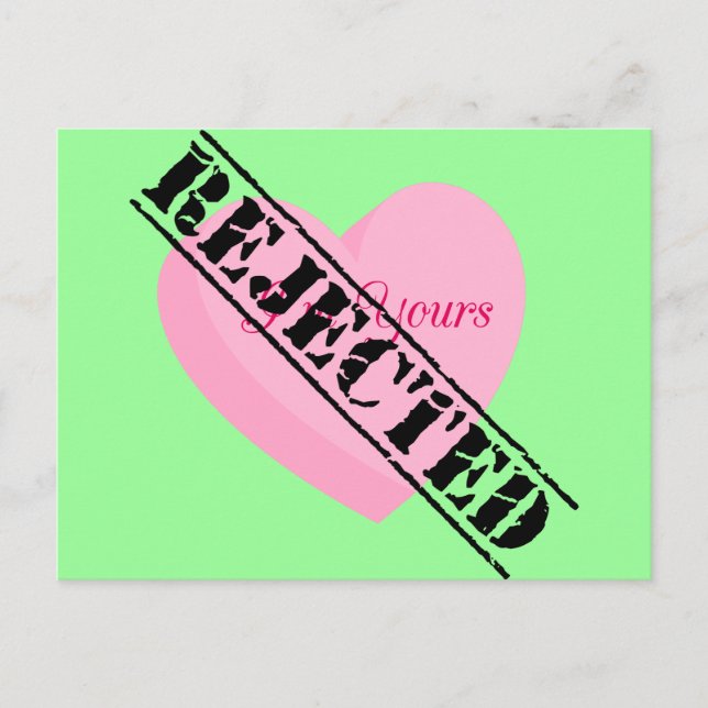 Säg Lycklig Valentineser med avvisning och delning Helg Vykort (Framsida)