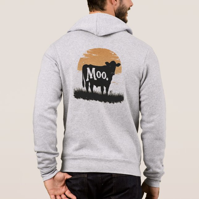 Säg Moo - Cute Cow Silhouette T Shirt (Baksida)
