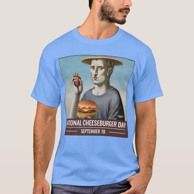 Säg "Nationella ostburgerdagen" T Shirt (Framsida)