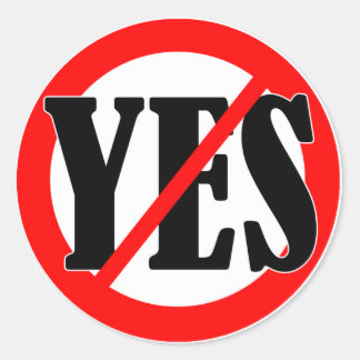 Säg nej runt klistermärke