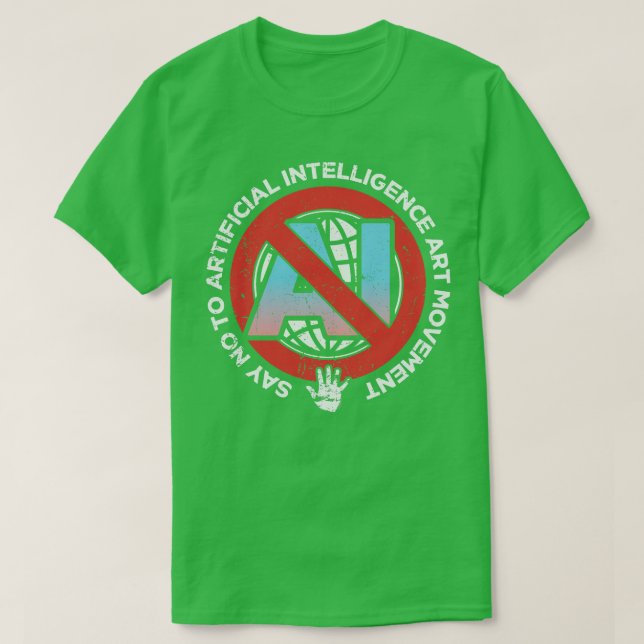 Säg nej till AI Art Movement T Shirt (Design framsida)