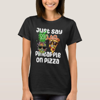 Säg NEJ till ananas på Pizza-Coolans grafiska kol T Shirt