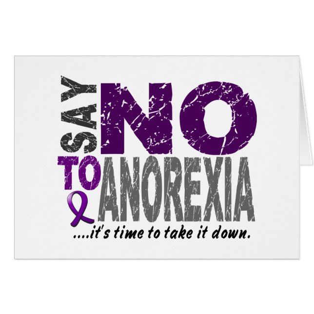 Säg NEJ Till Anorexia 1 Hälsningskort (Framsidan Horizontal)