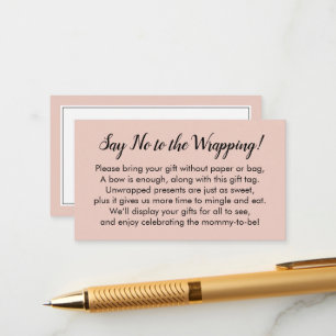 Säg nej till att slå in Baby Shower Blush presentk Tilläggskort