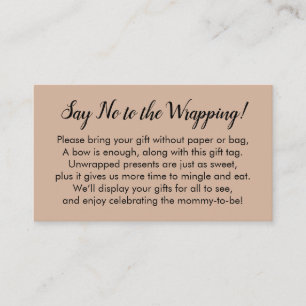 Säg nej till att slå på babyduschen Almond Gift Ca Tilläggskort