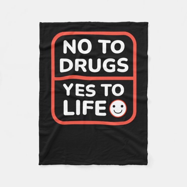 Säg nej till droger - ja till livet fleecefilt (Framsidan)