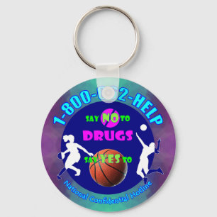 Säg NEJ till droger - säg JA till Basketball! Nyckelring