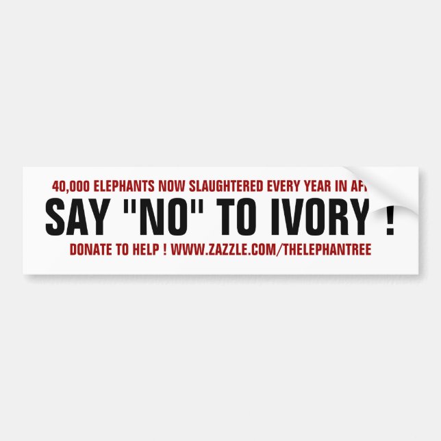 SÄG "NEJ" TILL IVORY! BILDEKAL (Framsidan)
