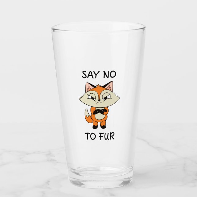 Säg nej till Päls - Ledsen Fox Glaskopp (Framsida)