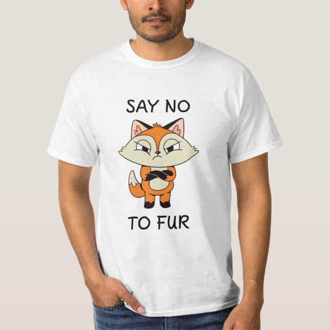 Säg nej till Päls - Ledsen Fox T Shirt (Framsida)