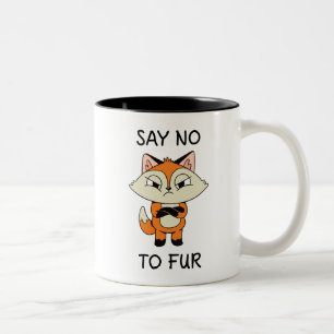 Säg nej till Päls - Ledsen Fox Två-Tonad Mugg