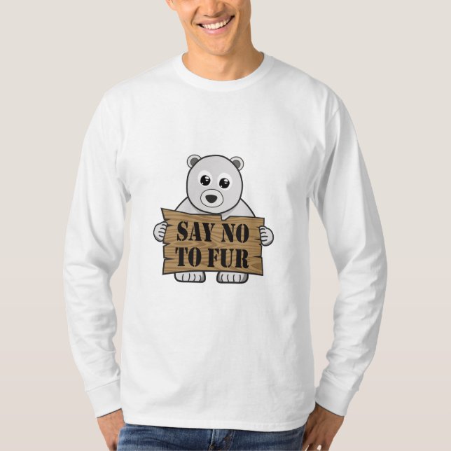 Säg nej till Päls T Shirt (Framsida)