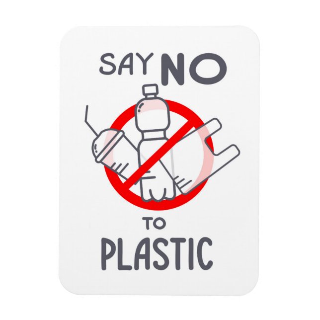 Säg nej till plast magnet (Vertikal)