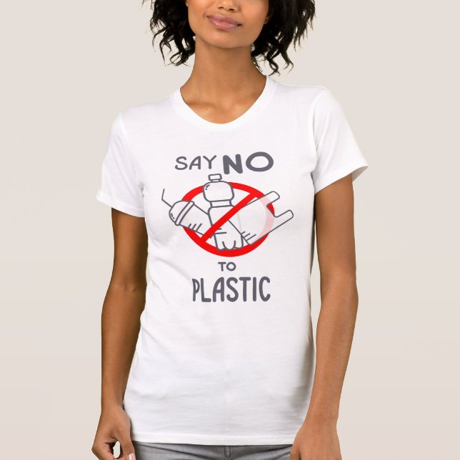 Säg nej till plast t shirt (Framsida)