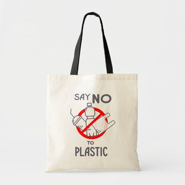 Säg nej till plast tygkasse (Framsidan)